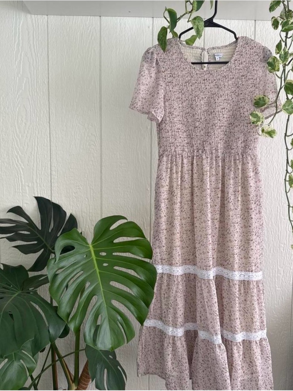 Fehrnvi Floral Midi Dress with Lace Panels- Never Worn!